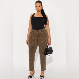 Fashion Nova Brown Leopard Print Skinny Jeans
